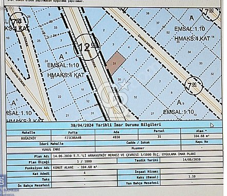 SATILIK ARNAVUTKÖY BÖLGESİNDE İMARLI İFRAZLI ARSA TEK TAPU