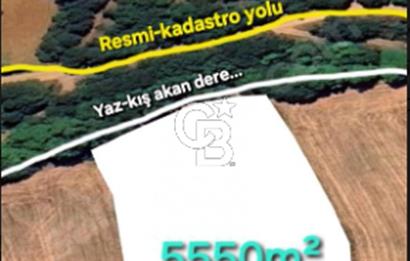 ÇANAKKALE/BİGA'DA DEREYE CEPHE,YOLU OLAN "5550M2"HARİKA ARAZİ.