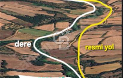 ÇANAKKALE/BİGA'DA DEREYE CEPHE,YOLU OLAN "5550M2"HARİKA ARAZİ.