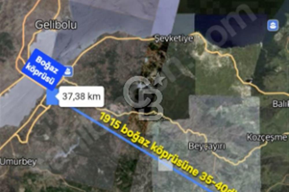 ÇANAKKALE/BİGA'DA DEREYE CEPHE,YOLU OLAN "5550M2"HARİKA ARAZİ.