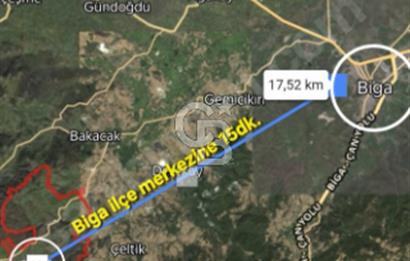 ÇANAKKALE/BİGA'DA DEREYE CEPHE,YOLU OLAN "5550M2"HARİKA ARAZİ.
