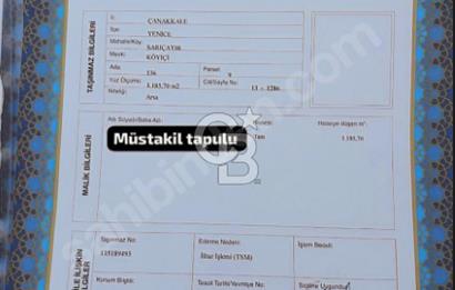 KAZDAĞLARININ İNCİSİ YENİCE'DE 2 ADET 1186.M2.LİK BÜYÜK ARSA.