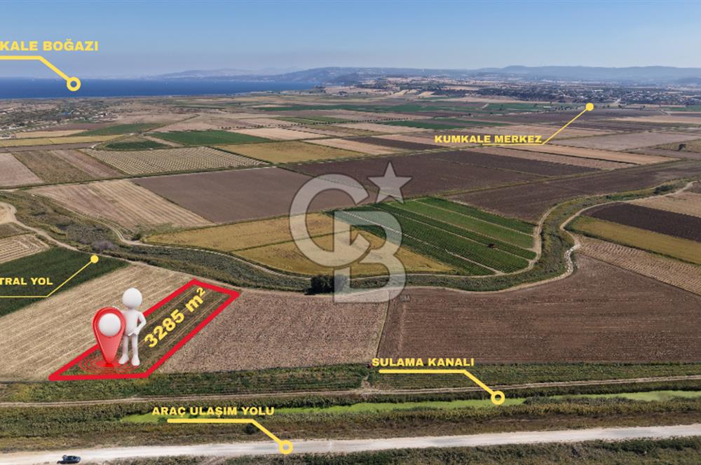 ÇANAKKALE KUMKALEDE VERİMLİ 3285 m² SATILIK TARIM ARAZİSİ