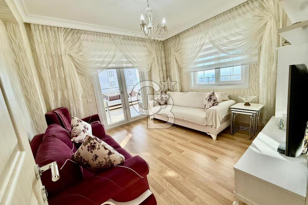 PAMUKLARDA CADDE ÜZERİ GÜNEY CEPHE MANZARALI LÜX YAPILI 3+1...