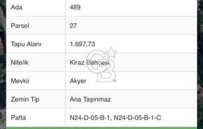 KORKUTELİ YEŞİLYAYLA DA YAPI KAYIT BELGELİ KİRAZ BAHÇESİ