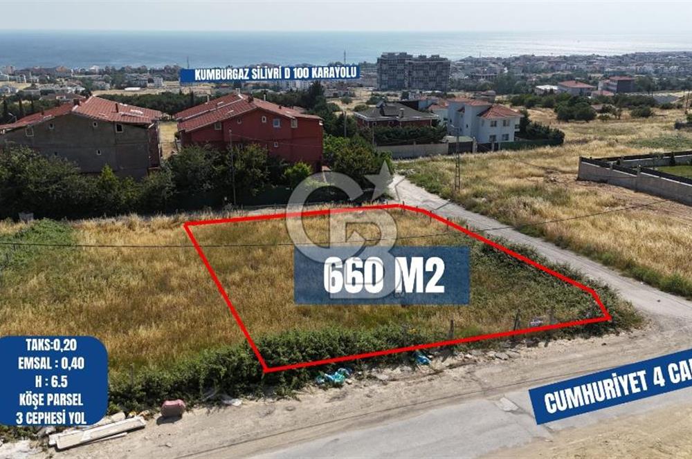 BÜYÜKÇEKMECE KUMBURGAZ 660M² DENİZ MANZARALI VİLLA İMARLI ARSA