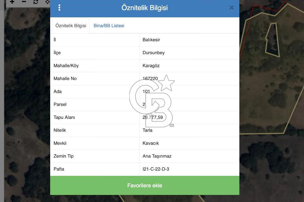 CB EAGLE'DAN DURSUNBEY KARAGÖZ MAHALLESİNDE SATILIK TARLA 29.777 M2