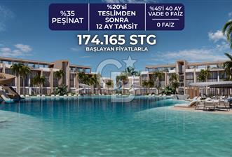 Kıbrıs İskele'de Ultra Lüks Lagün Havuzlu Sitede Satılık 2+1 Özel Bahçeli Daireler