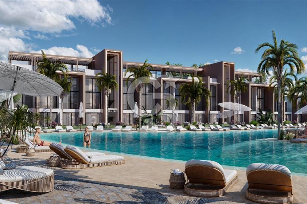 Kıbrıs İskele'de Ultra Lüks Lagün Havuzlu Sitede Satılık 1+1 Penthouse Daireler