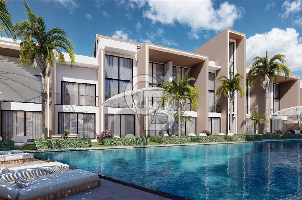 Kıbrıs İskele'de Ultra Lüks Lagün Havuzlu Sitede Satılık 1+1 Penthouse Daireler