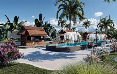 Kıbrıs İskele'de Ultra Lüks Lagün Havuzlu Sitede Satılık 2+1 Özel Bahçeli Daireler