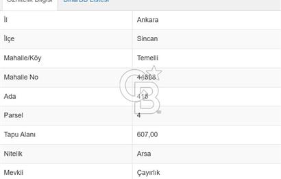 TEMELLİ-GAZİ MAH. MÜSTAKİL TAPULU AYRIK NİZAM SATILIK ARSA