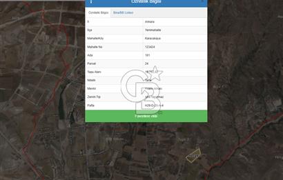 YENİMAHALLE KARACAKAYADA YATIRIMA UYGUN HİSSELİ TARLA