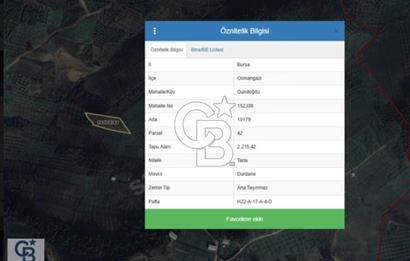 CB CLASS BURSA OSMANGAZİ GÜNDOĞDU SATILIK ARAZİ
