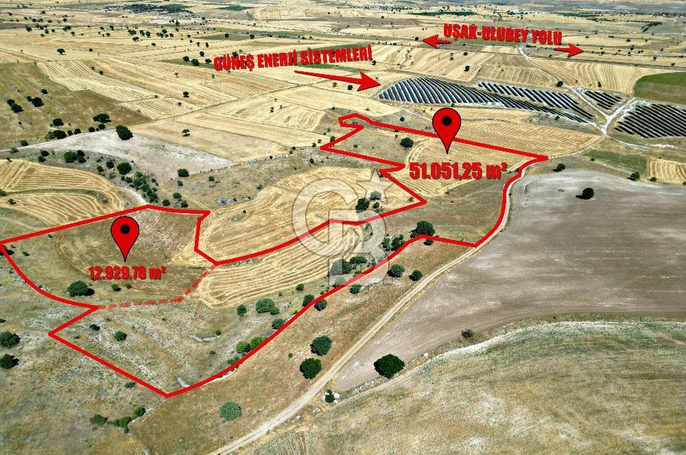 BÜYÜK TOPRAK FIRSATI UŞAK MERKEZ'E 15 KM MESAFEDE 63.981m² TARLA