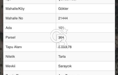 Gökler Köyünde 8.887 m² Doğa İçinde Elektrik ve Suya Yakın Tarla