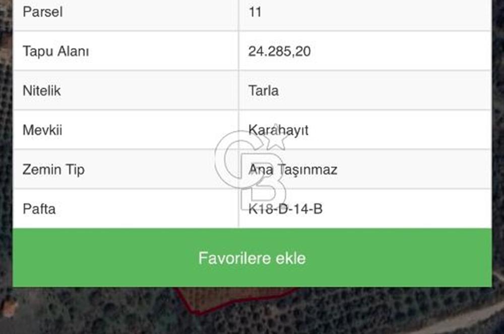 MENEMEN SÜLEYMANLI KÖYÜ SATILIK 24.285 m2 ARSA