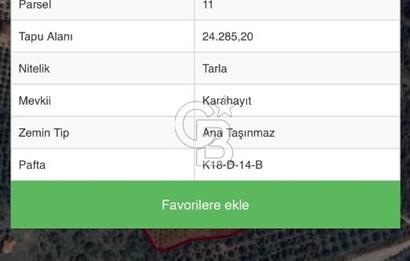 MENEMEN SÜLEYMANLI KÖYÜ SATILIK 24.285 m2 ARSA