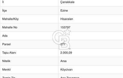 ÇANAKKALE'DE GEYİKLİ YOLUNDA SATILIK ARSALAR