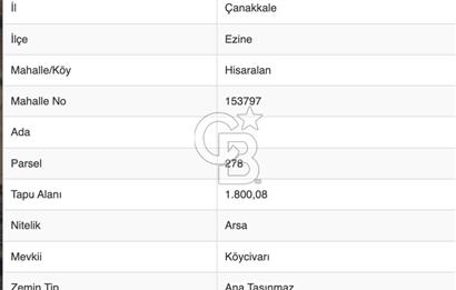 ÇANAKKALE'DE GEYİKLİ YOLUNDA SATILIK ARSALAR