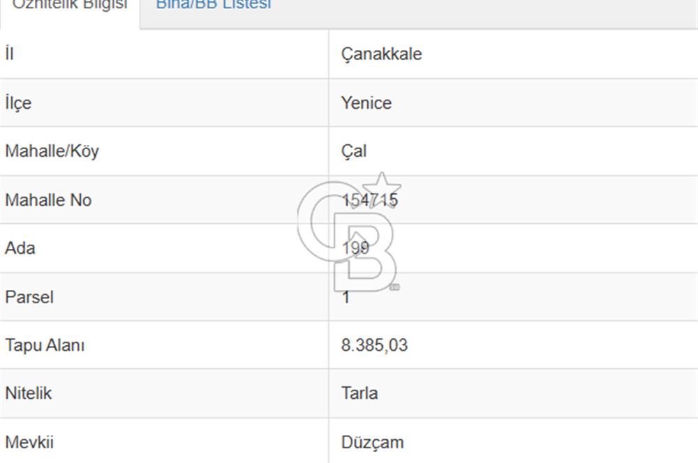 YENİCE'DE 1915 ÇANAKKALE KÖPRÜ OTOYOL GÜZERGAHINDA 8.385m² TARLA