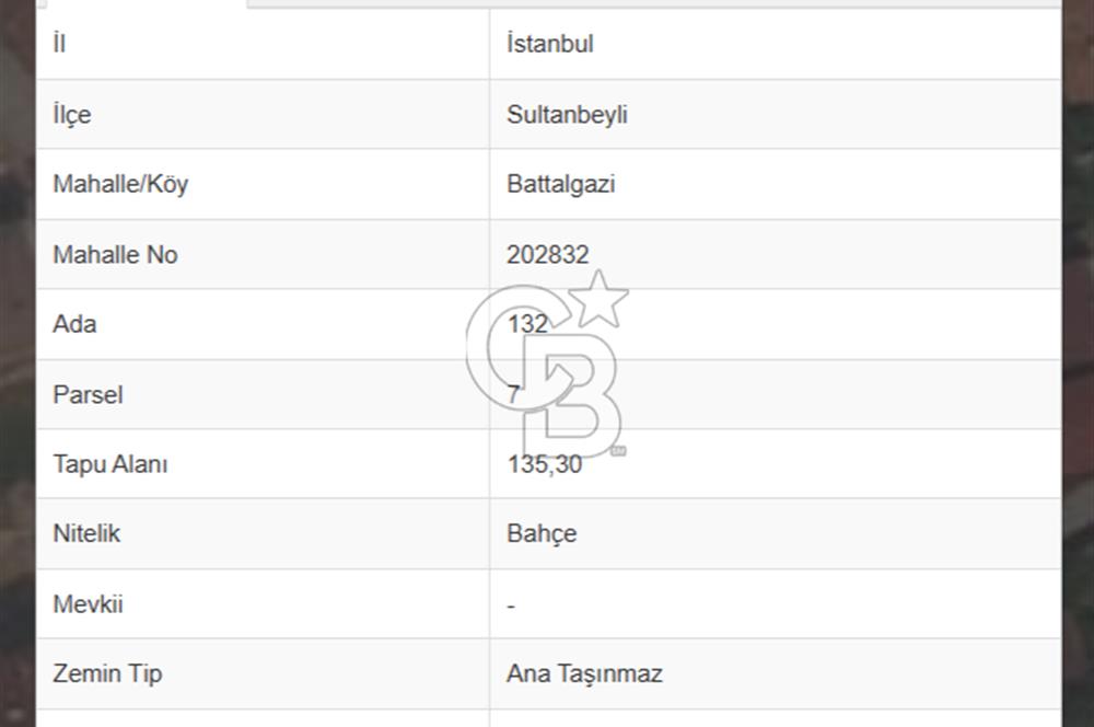 SULTANBEYLİ BATTALGAZİ'DE SATILIK 135m² ARSA