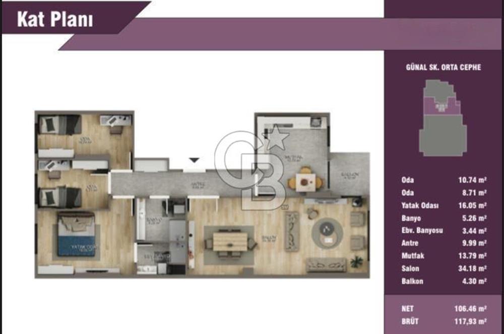 Akasya AVM ye Yürüme Mesafesinde Sıfır 3+1 Satılık Daire