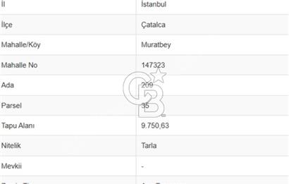 Çatalca Muratbeyde Yeni İmar Planı ile İmara Açılan Bölgede