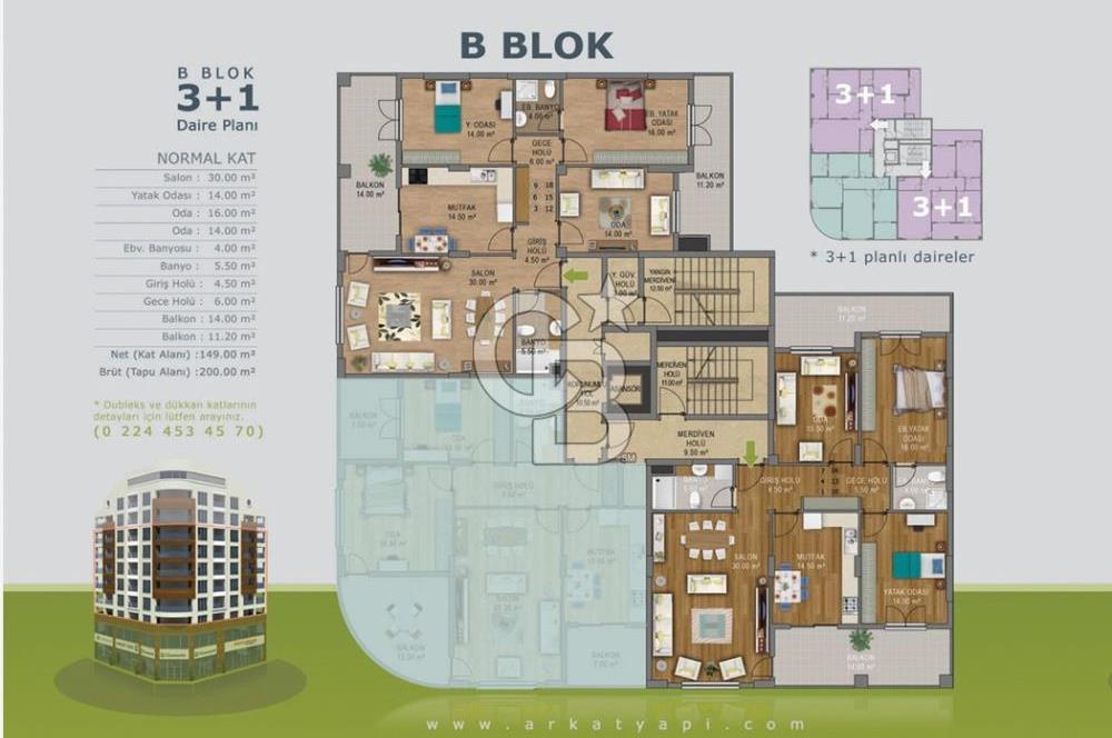 CB BLACK'TAN 23 NİSAN ARKAT 6 SİTESİ'NDE 3+1 SATILIK DAİRE*