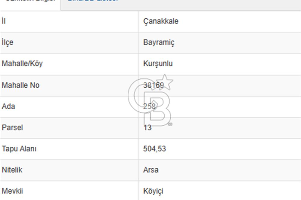 BAYRAMİÇ KURŞUNLU KÖYÜNDE 3 PARSELDEN OLUŞAN SATILIK ARSA