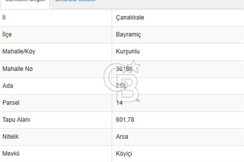 BAYRAMİÇ KURŞUNLU KÖYÜNDE 3 PARSELDEN OLUŞAN SATILIK ARSA