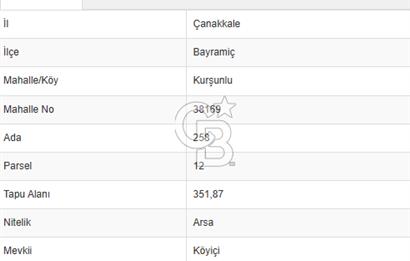 BAYRAMİÇ KURŞUNLU KÖYÜNDE 3 PARSELDEN OLUŞAN SATILIK ARSA