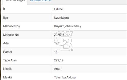 EDİRNE UZUNKÖPRÜ CUMHURİYET MAH. KAT KARŞILIĞI ARSA