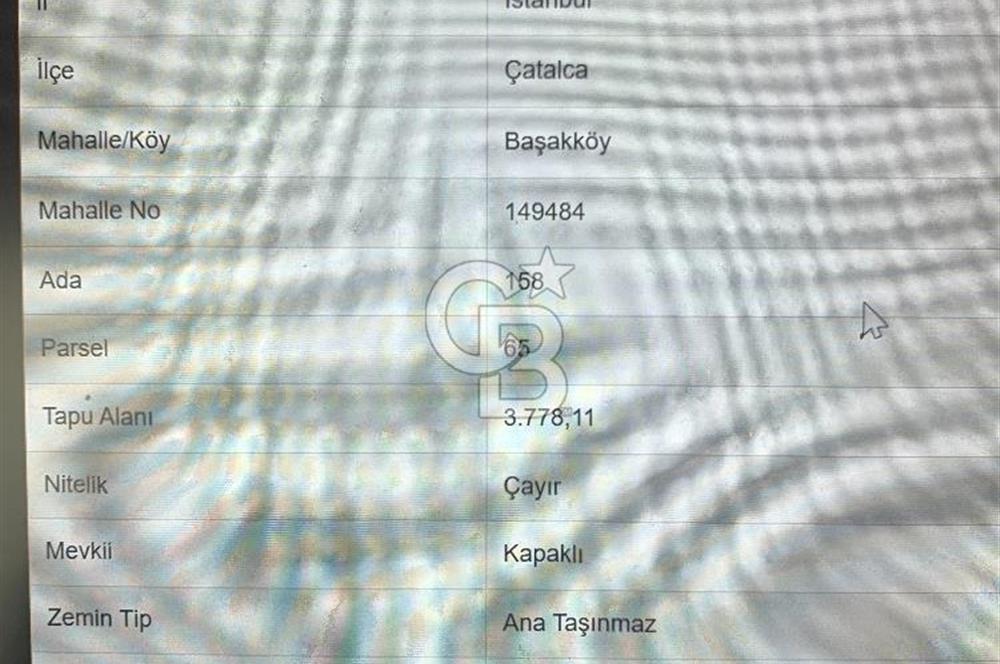 1281274468 ÇATALCA BAŞAKKÖY'DE SATILIK 5300M2 TARLA + 3778M2 ÇAYIR (KOMŞU) 