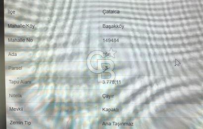 1281274468 ÇATALCA BAŞAKKÖY'DE SATILIK 5300M2 TARLA + 3778M2 ÇAYIR (KOMŞU) 