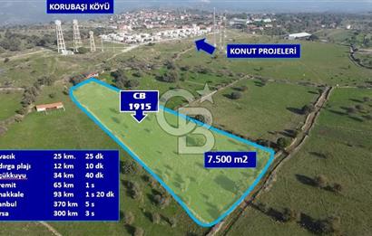 ÇANAKKALE AYVACIK KORUBAŞINDA UYGUN M2 FİYATLI AVANTAJLI SATILIK TARLA