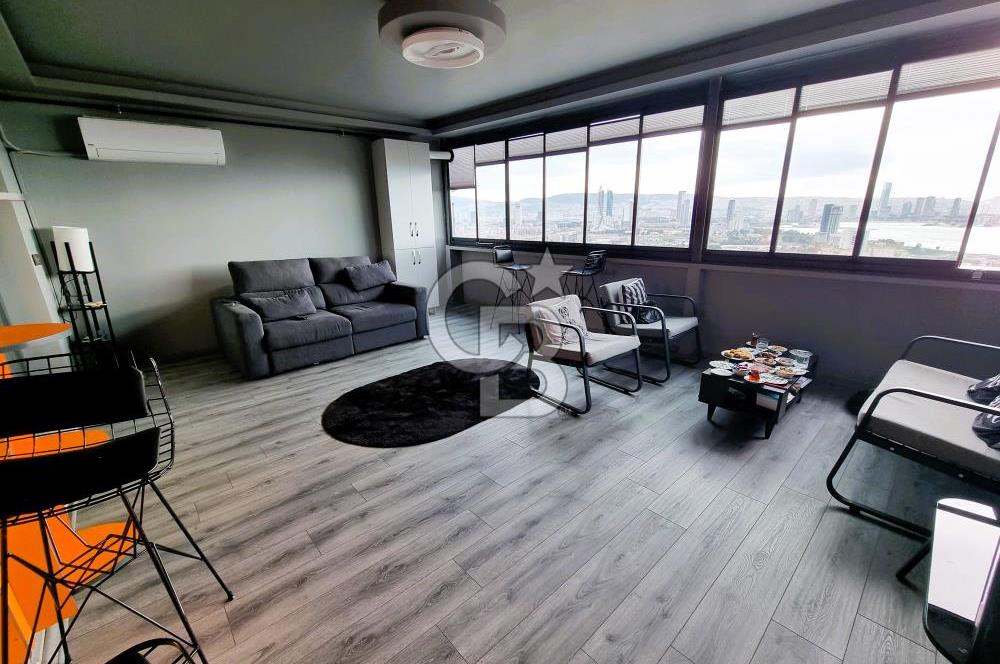 BAYRAKLI ALPASLAN MAH.2+1 EŞYALI DENİZ MANZARALI KİRALIK DAİRE..