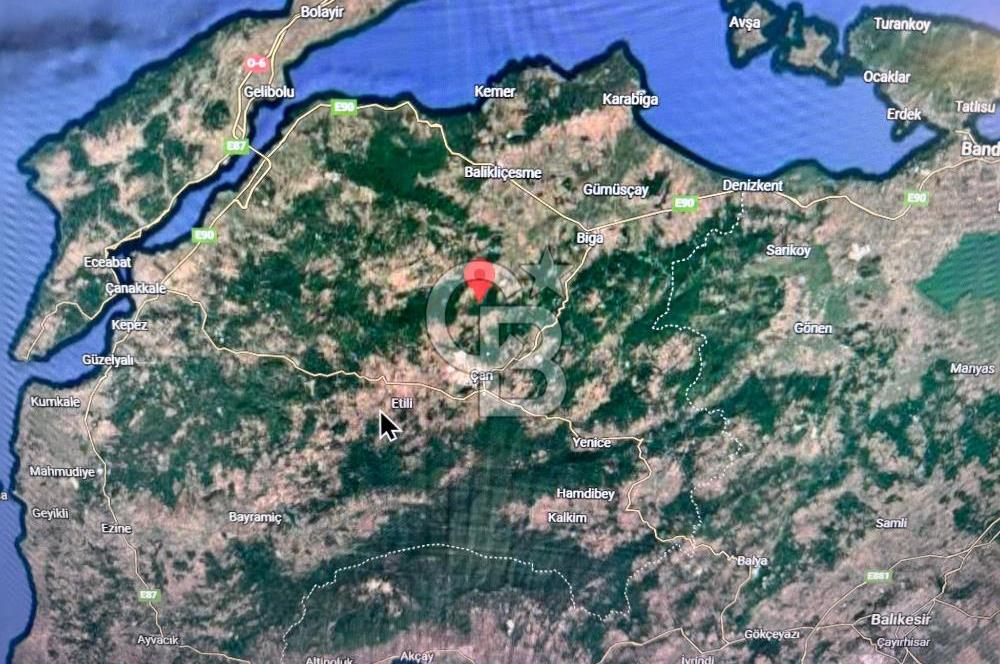 Çanakkale Biga Harmanlıda 2600 m² Satılık Tarla