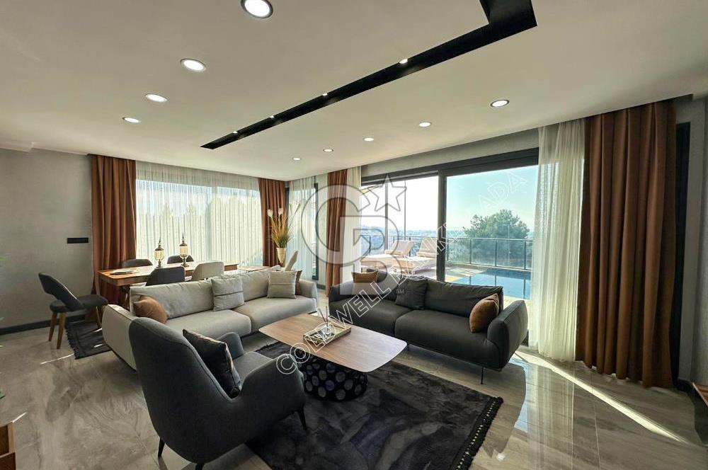 KUŞADASI  SOĞUCAK YOLA YAKIN FULL DENİZ MANZARLI VİLLA