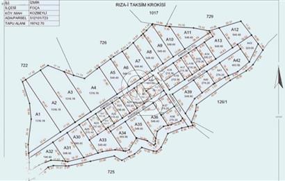 İzmir Foça Kozbeylide Satılık Tarla