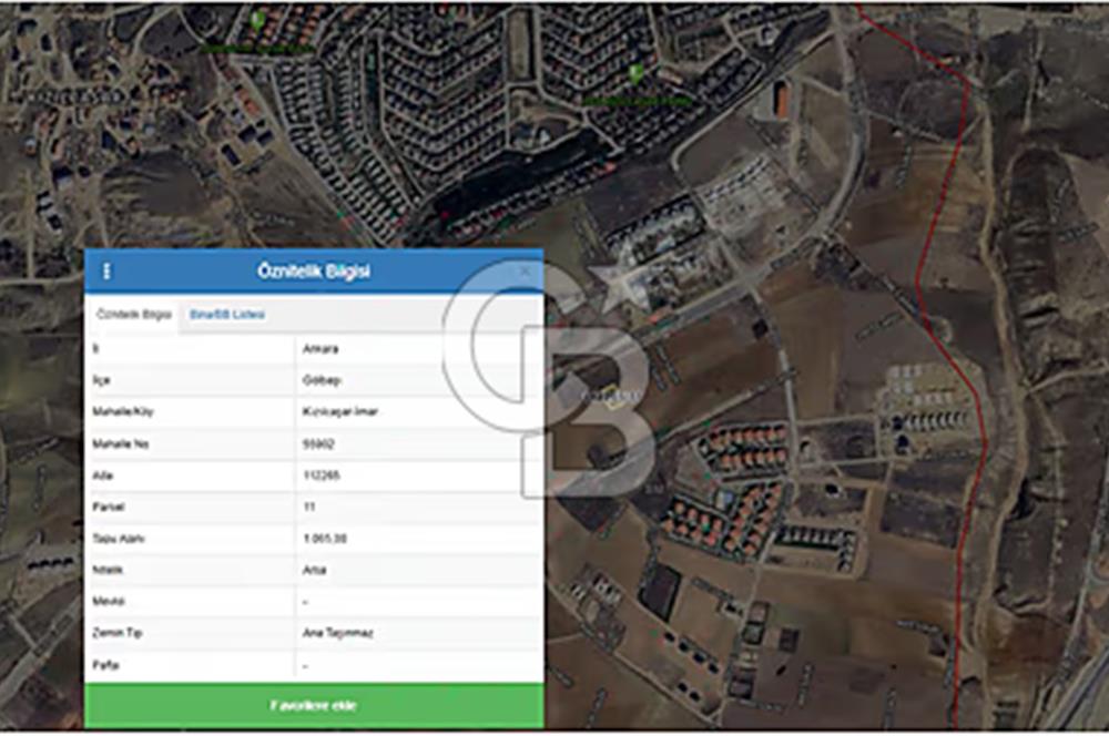 KIZILCAŞAR DA E:0,30 VİLLA PARSELİ 1065 METRE KARE