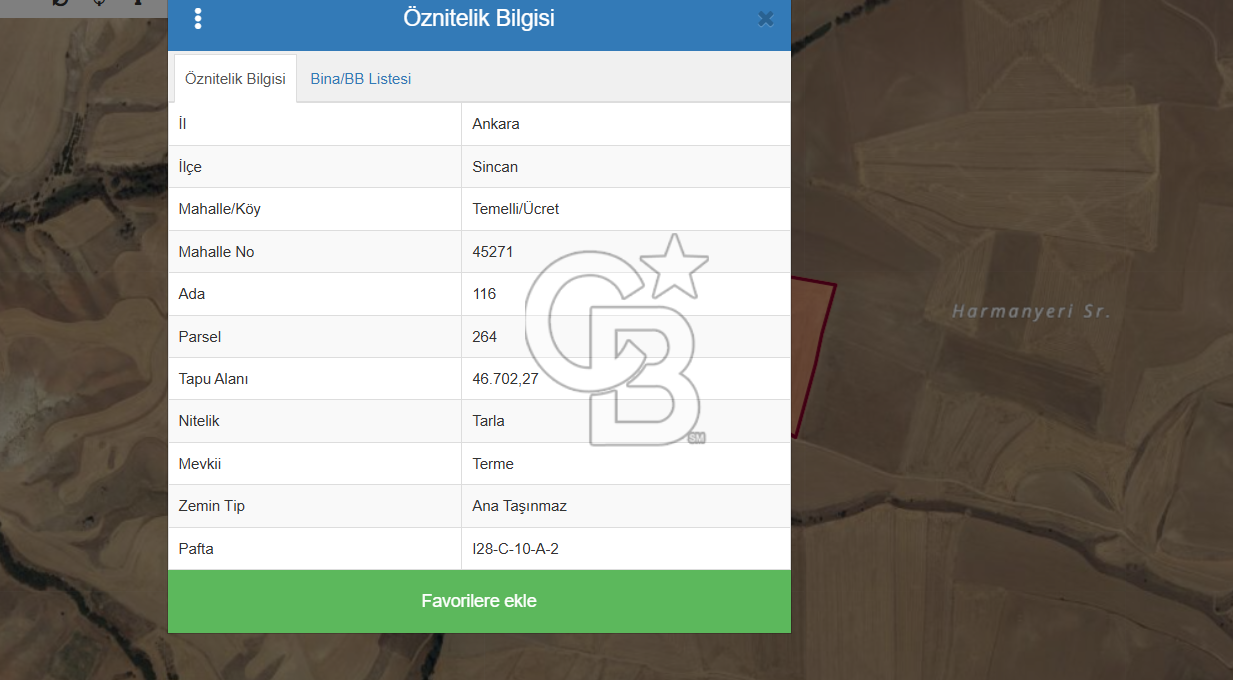 Sincan Temelli Ücret Mevki İmara Yakın Satılık Tek Tapu Tarla