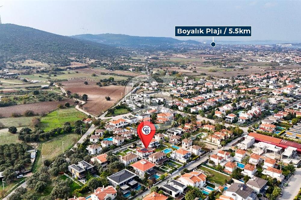 ALAÇATI GÖBENE SATILIK 3+1 MÜSTAKİL HAVUZLU VİLLA