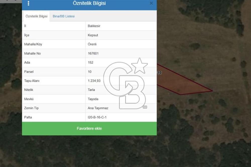 Balıkesir Kepsut Örenli Mevkiinde Yatırım Değeri Yüksek Arsa