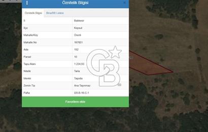 Balıkesir Kepsut Örenli Mevkiinde Yatırım Değeri Yüksek Arsa