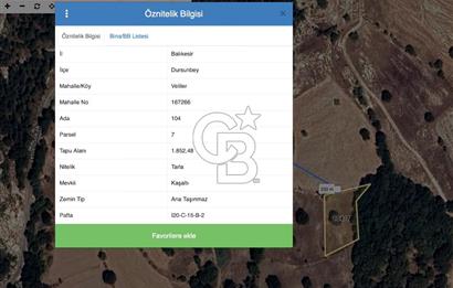 CB EAGLE'DAN BALIKESİR DURSUNBEY VELİLER KÖYÜNDE TARLA 1852M2