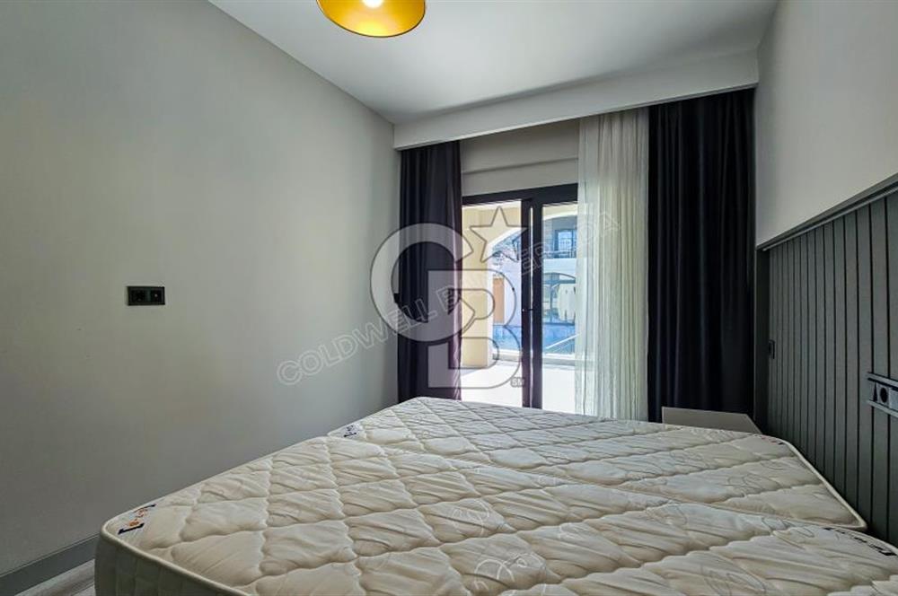 KUŞADASI KUŞTUR MAH. GENİŞ BAHÇE PAYI OLAN EŞYALI 1+1 RESİDENCE 