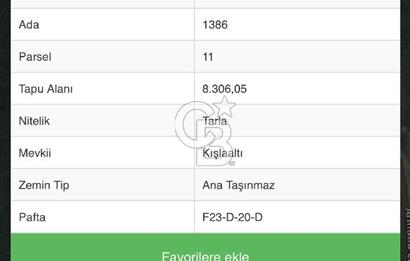 ŞİLE AĞAÇDERE ARMUTLU MH. 8.306 m2 SATILIK TARLA