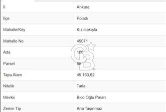 ANKARA POLATLI KIZILCAKIŞLA KÖYÜ SATILIK TARLA - 1 - 313236