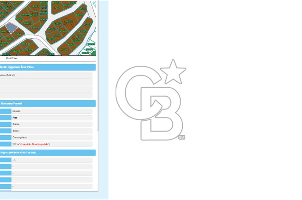 GEBZE ULUS MH 4 KAT KONUT İMARLIK SATILIK ARSA